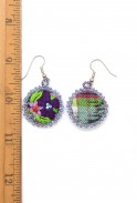 Embroidered Flower Earrings